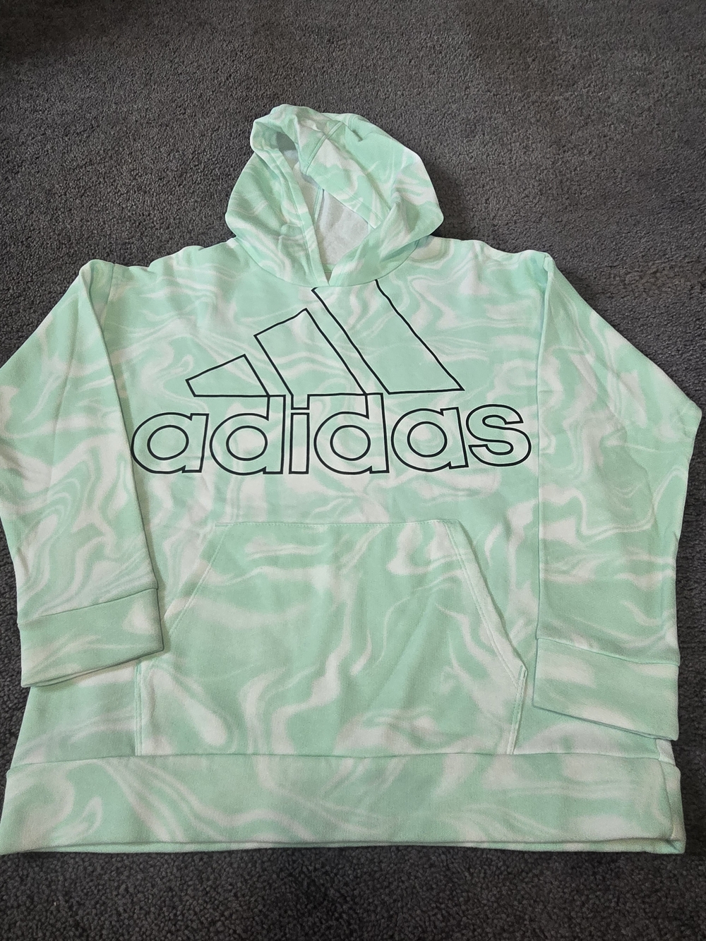 adidas Mint and White Striped Hoodie